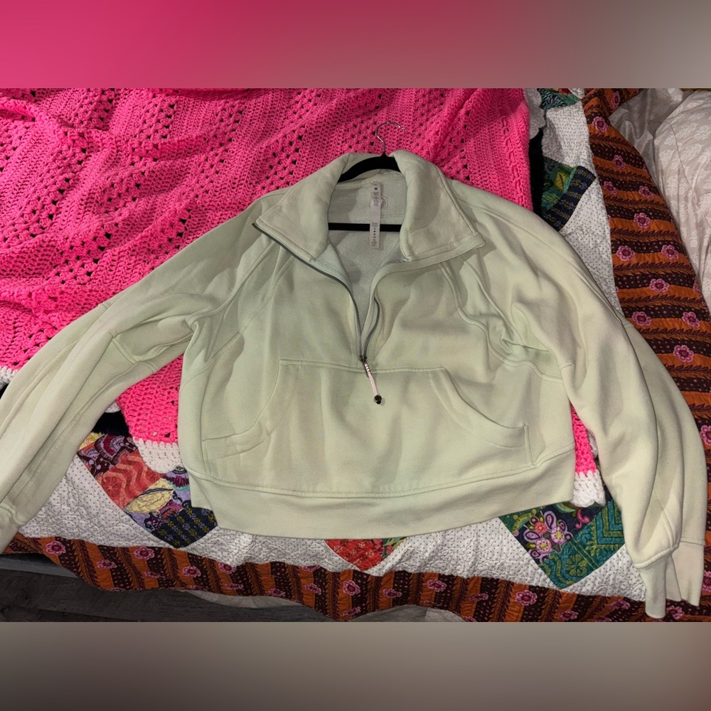 Lululemon half zip scuba crew sweatshirt orange theory